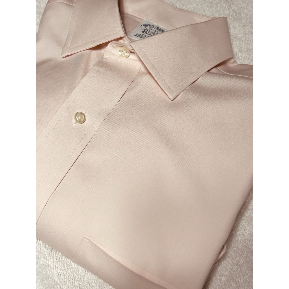 Brooks Brothers Dress Shirt Men's 15-32/33 Pink Classic Fit 100% Supima Cotton